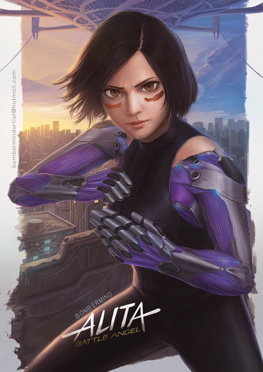 BombermindA's tweet photo. I want to share my fav character. This is an old artwork of mine from 2 years ago maybe. It's still amazing BTW Lol.
#Alita #battleangle
#alita https://t.co/sZ2p0Sdfka