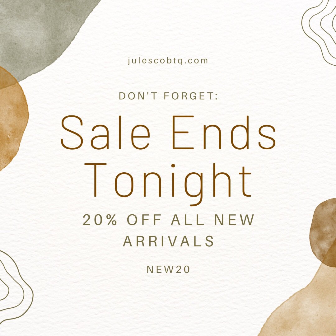 ALL new arrivals are 20% off until midnight TONIGHT! 

Use NEW20 at checkout, and don’t forget we offer Sezzle 🤩

Link in the bio.