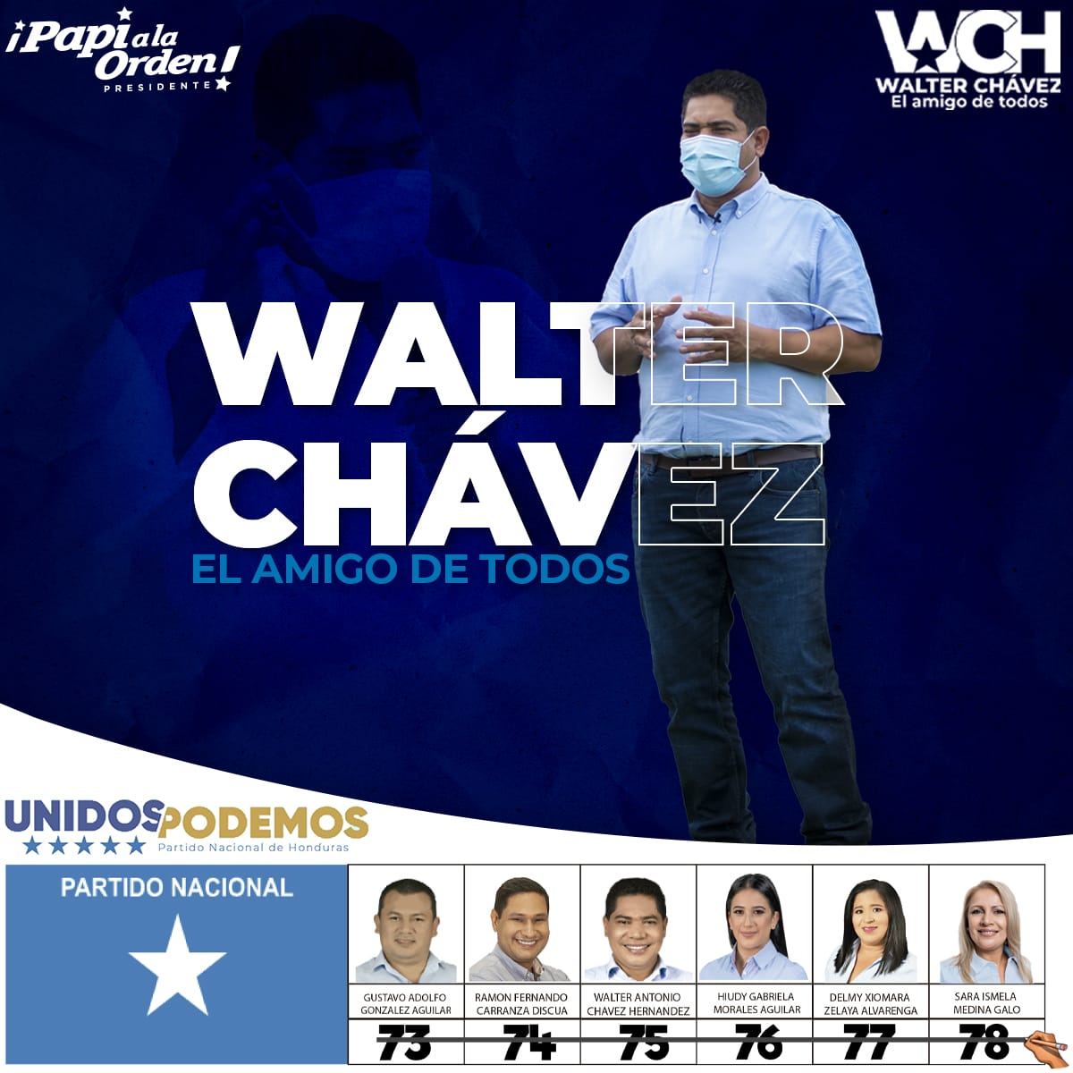 Tu amigo, #ElAmigoDeTodos 

#WalterChavez 7️⃣5️⃣

Vota en línea por todos los diputados del #PartidoNacional El Paraíso 7̶3̶ ̶7̶4̶ ̶7̶5̶ ̶7̶6̶ ̶7̶7̶ ̶7̶8̶ 🖊🇸🇴