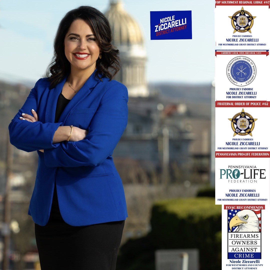 A huge THANK YOU to all of the support I've received so far in my election for #WestmorelandCounty DA. My goal as District Attorney is to create a safer community for both your family and mine. Join me on November 2 at your local polling location to help make that happen.