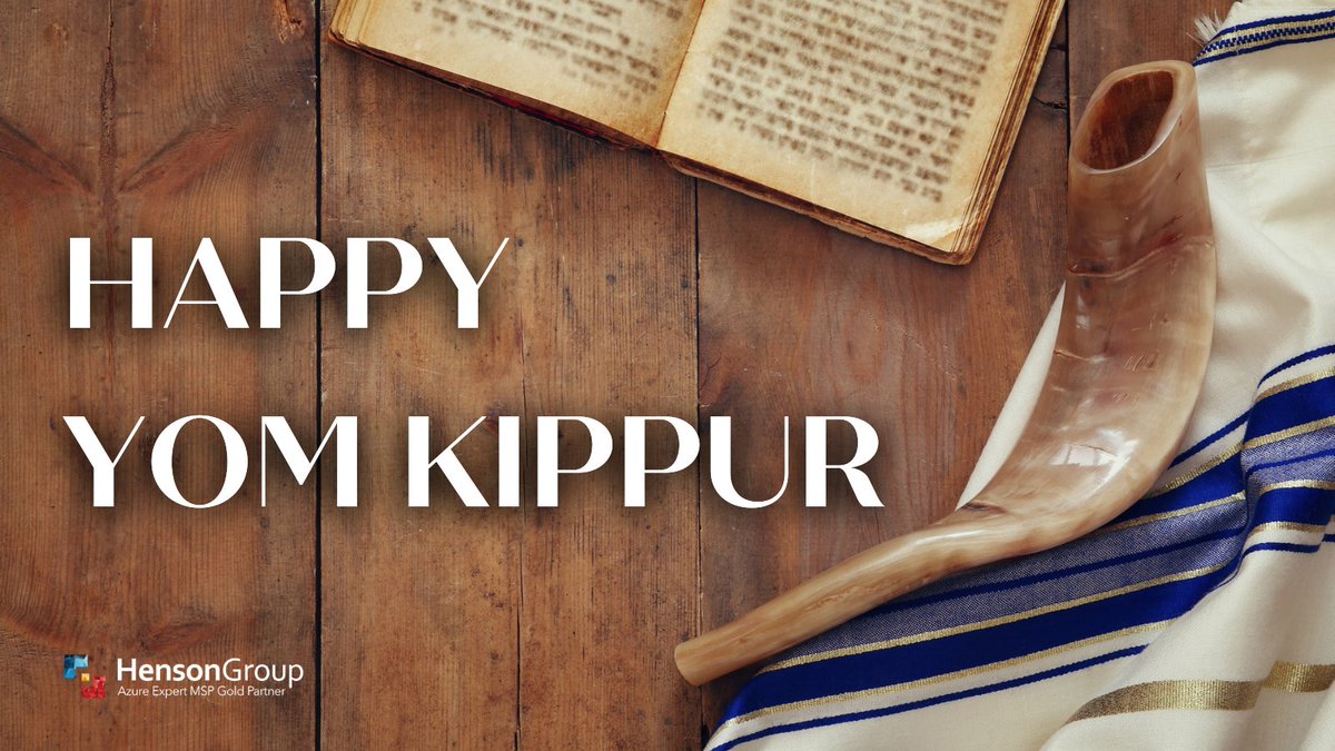 thehensongroup's tweet image. We would like to wish our friends, family and colleagues who are celebrating a Happy Yom Kippur from everyone at Henson Group! ๐ฏ๐
#HensonGroup #MicrosoftExperts #MicrosoftCertified #MicrosoftPartners #MSPartner #MSFTAdvocate #Microsoft #Azure