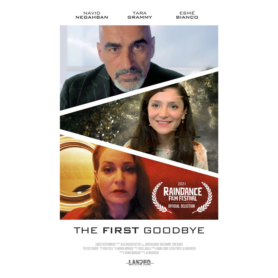 RunDeadAli's tweet photo. We are an official selection of @Raindance ! The First Goodbye, my 1st time at RFF as a director, starring @NavidNegahban , @taragrammy &amp; @esmebianco ! Shot during the lockdown, from their homes, weeks apart. Produced by @landedent fam @joannatsanis &amp; @pontes_j . #raindance2021 https://t.co/xe6sRlnp6z