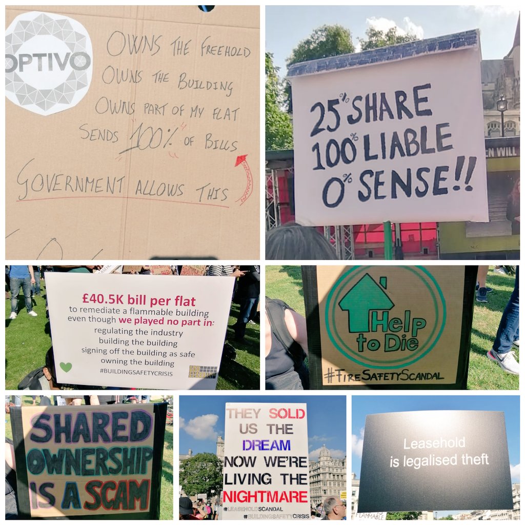 Some messages from the #LeaseholdersTogether rally in Parliament Square today.  @michaelgove this is now in your hands end the #BuildingSafetyCrisis #claddingscandal support #leaseholders @mhclg @optivohomes @PaulHackett10