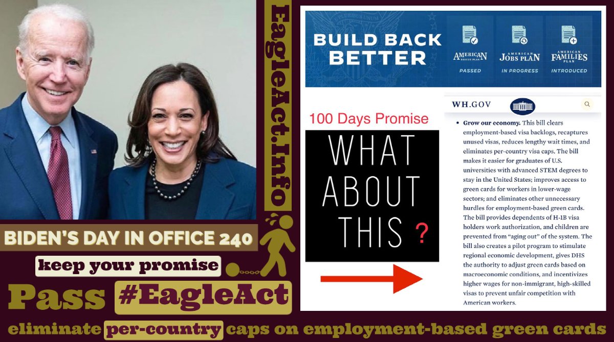 GCBCoalition's tweet photo. .@POTUS @JoeBiden, @VP: Day 240; where is your Promise? @SenSchumer @SenatorDurbin @WHCOS @SecMayorkas  

Indian immigrants endure racism👇
—Discriminatory per-country caps
—@USCIS delays processing 485 applications
—#H4EAD Women put out of work
—#H4kids age out

📌PASS #HR3648 https://t.co/4fglaeOLvU