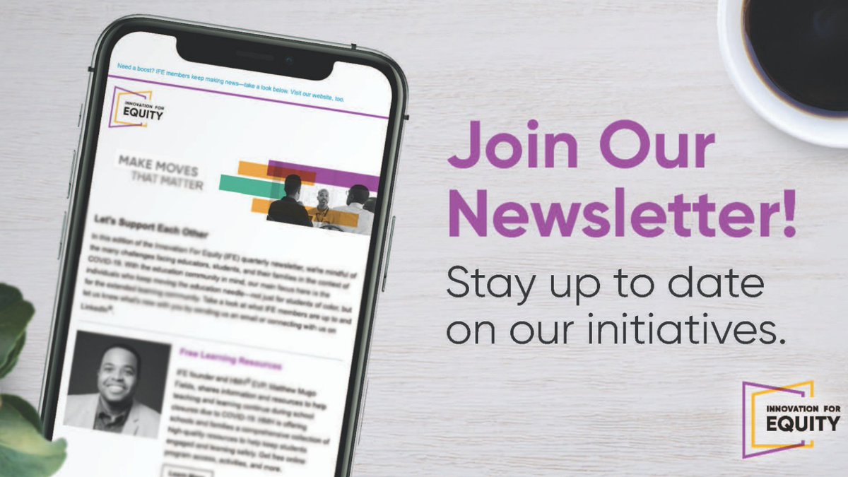 #InnovationForEquity has a big announcement! Make sure you’re subscribed to the IFE Quarterly Newsletter to get the scoop.

bit.ly/399cUG5