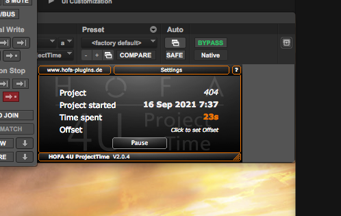 JohnSawa's tweet image. Shout out to this little plugin that doesn't do anything with audio but helps me keep track of all my hours spent making sure I'm using the most appropriate whoosh/splat/fart/sparkle sounds 
#sounddesign #audiopost #postaudio