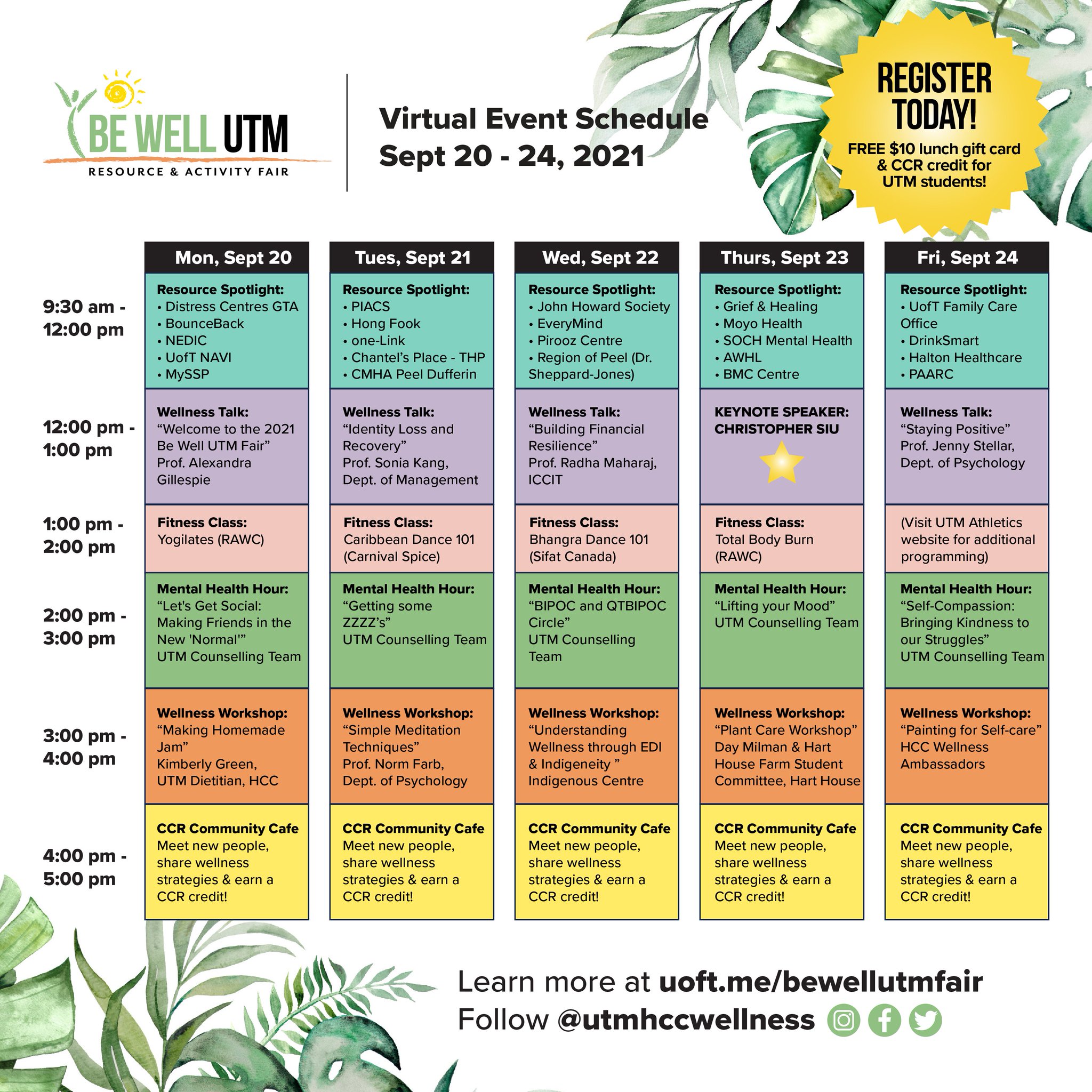 HCC Wellness at UTM on Twitter "🌿 Register now https//t.co
