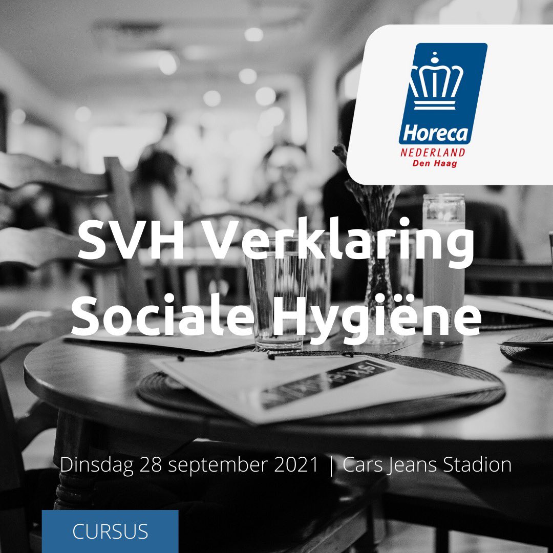 SVH Verklaring Sociale Hygiëne | Di 28 september 2021

KHN-regio Zuid-Holland heeft samen met ROC Mondriaan een Sociale Hygiëne cursus ontwikkeld. Na het volgen van de Sociale Hygiëne cursus mag je alcoholhoudende dranken schenken in jouw horecabedrijf.

bit.ly/3Dq3OSY