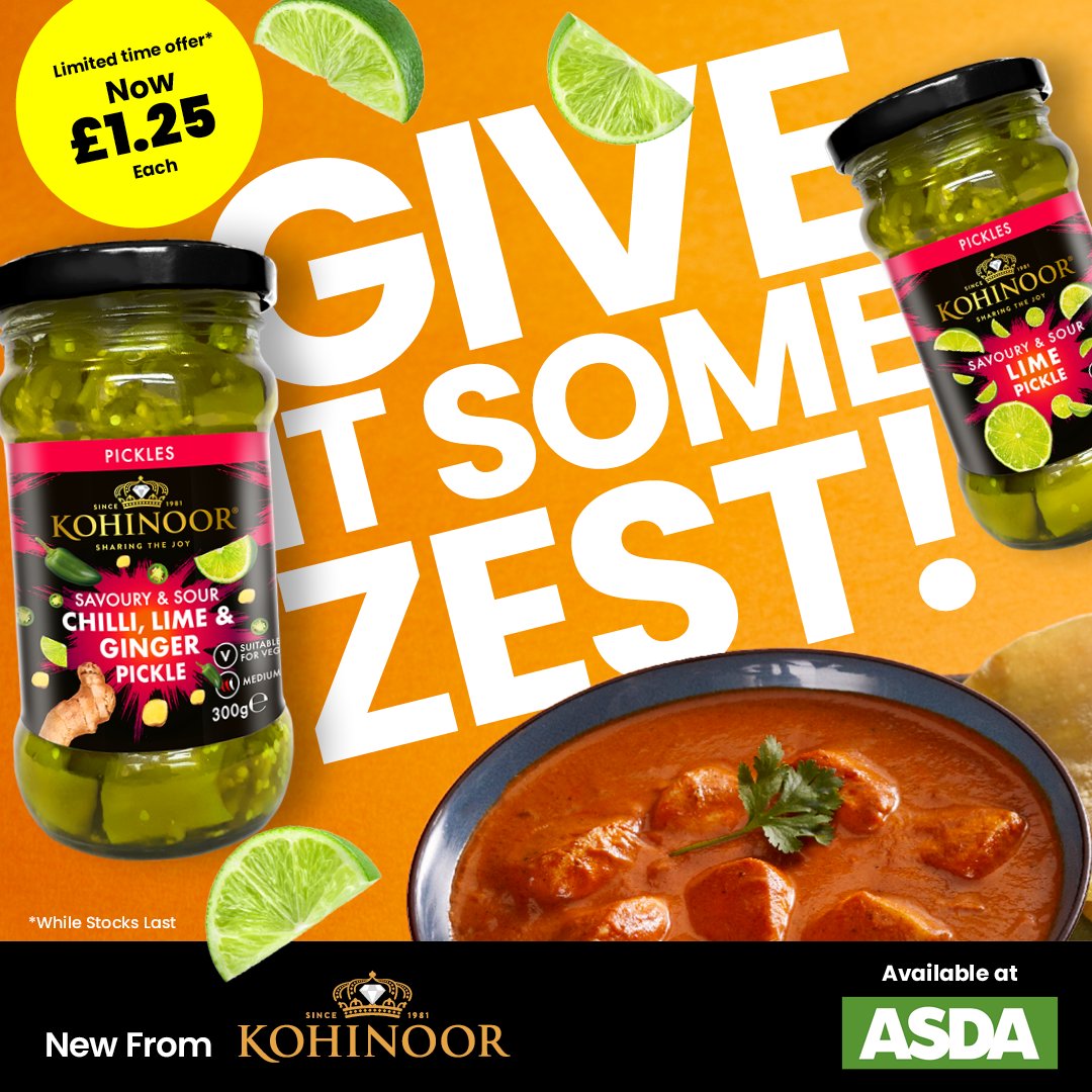 Our New Authentic Vegan Pickles & Chutneys are now on offer at Asda! We have a variety of flavours to explore for any meal! See link to our Asda page rb.gy/sx9gc4