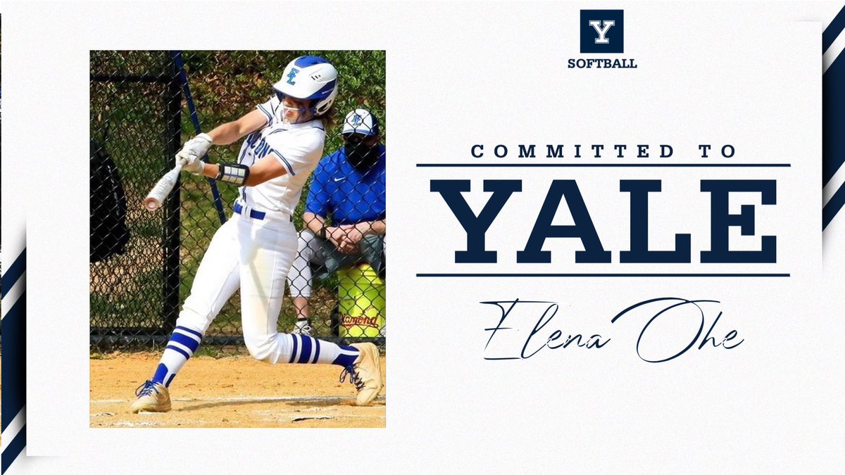 ElenaOhe2023's tweet photo. I’m very excited to announce that I have verbally committed to the admissions process at Yale! I want to thank all of my coaches, teammates, and family for all of their support and guidance along the way. I can’t wait for the what the future holds! Go Bulldogs! @YaleSoftball https://t.co/0hkjsqDhYt