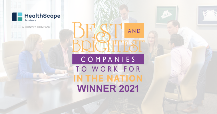HealthScapeAdv's tweet photo. HealthScape is proud to announce our most recent accomplishment, being named a 2021 Winner for The Best and Brightest Companies to Work For in the Nation Program! A big thank you to our incredible teams! https://t.co/wYYLK5k3RO https://t.co/4octGrU3HQ
