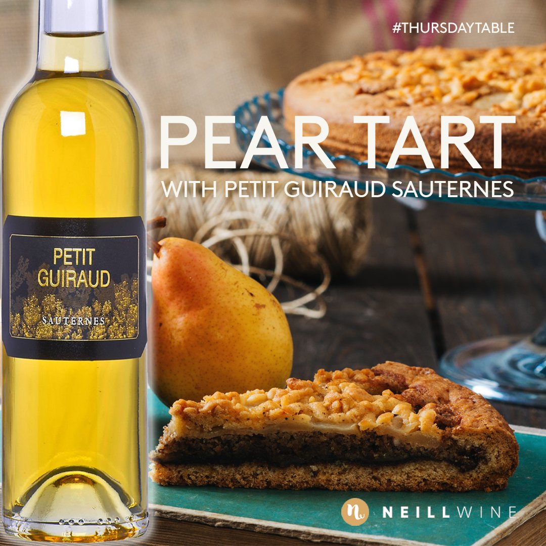 In this week’s #ThursdayTable we are making use of a fruit that has just come into season.

A rustic pear tart, a salted caramel filling and a velvety frangipane cream will provide that bit of autumnal luxury.

It goes brilliantly with Petit Guiraud Sauternes, £22.95.