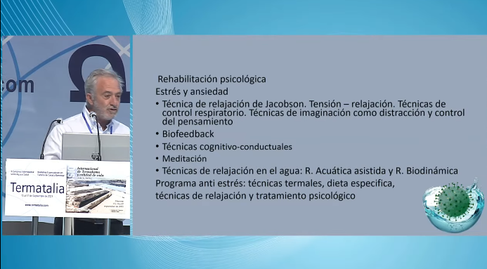 CostaCalidaC's tweet photo. El Dr. Luis Ovejero, director médico del @aguadearchena clausuró la jornada sobre hidrología médica del congreso internacional @Termatalia 👨‍⚕️

En su intervención ha presentado el programa 'Psicotermal' creado para recuperar la salud física y psicológica de la fatiga pandémica 💧 https://t.co/JV8aJTQ73H