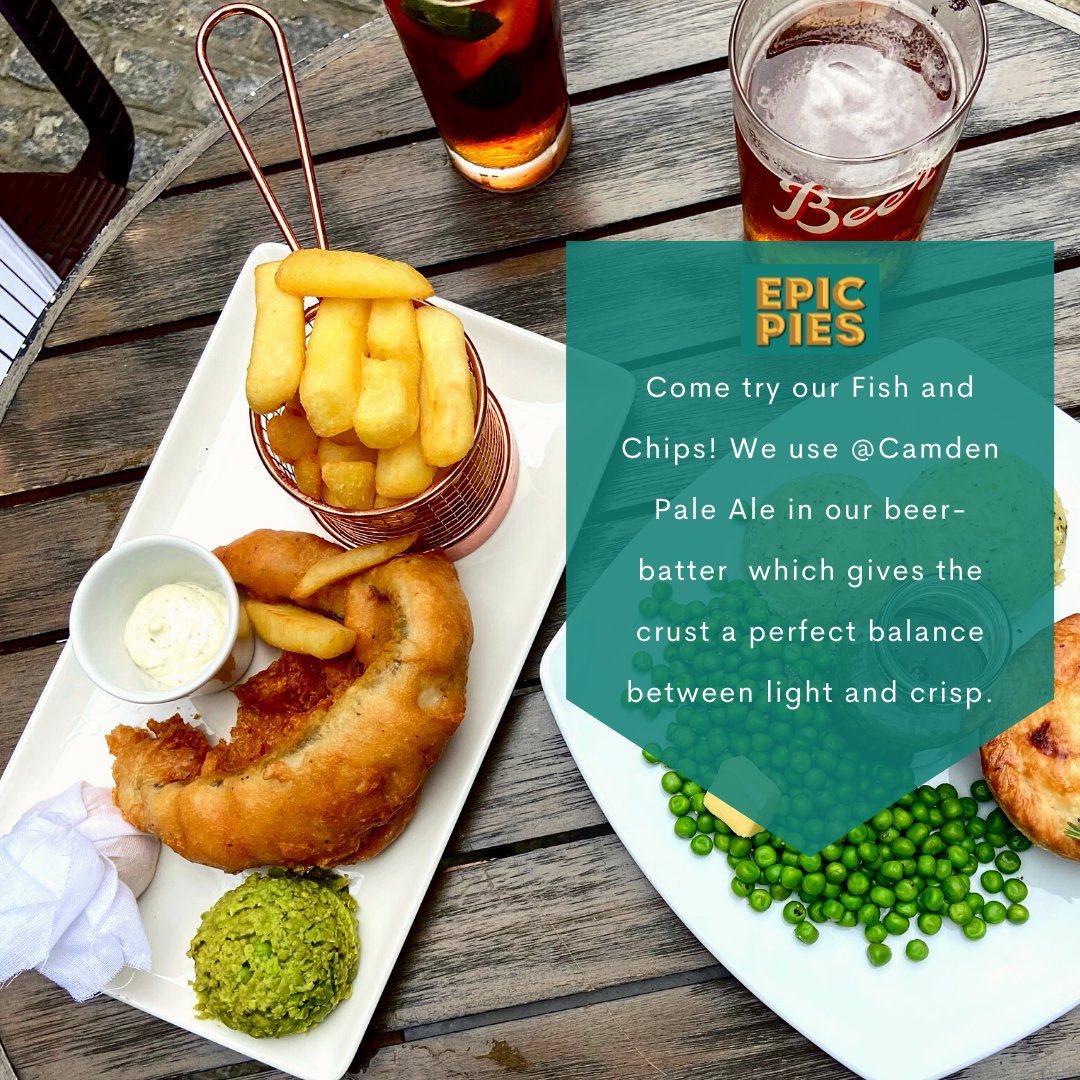 Epic pies do more than just pies! We are also very popular for our fish and chips, using @camdentownbrewery for our beer-batter.

Call us to reserve a table or book via our website!🐟🥔

#epicpies #epicpiesuk #fishandchips #traditionalbritishfood #stpaulscathedral #pieshop