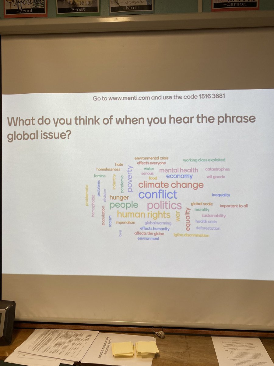 Using <a href="/Mentimeter/">Mentimeter</a> to begin discussion of Global Issues.