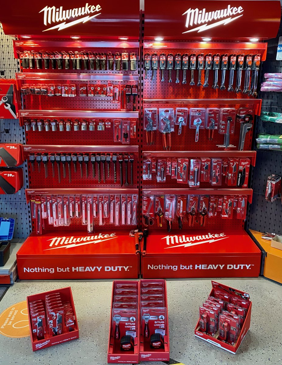 Come and view our newest addition to the counter!
The all new <a href="/MilwaukeeTool/">Milwaukee Tool</a> stand 🧰
All offered at a great price! Get it while stocks last