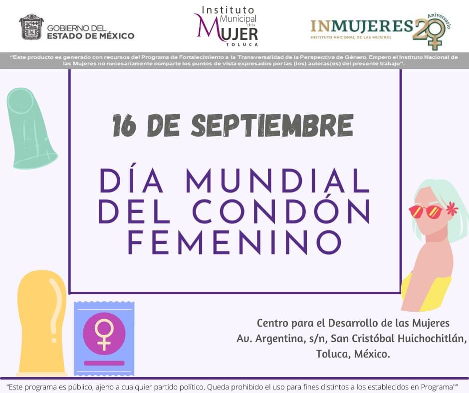 mujer_toluca's tweet photo. El Día del Condón Femenino es un recordatorio de que la salud sexual de las Mujeres es de suma importancia. Se instituyó para aumentar el conocimiento, acceso y uso de este método anticonceptivo, que previene los embarazos no deseados y las Infecciones de Transmisión Sexual https://t.co/xoldmevwsH