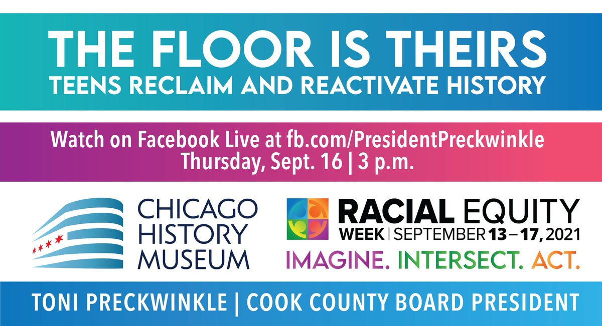 CookCoArchives's tweet photo. Don't miss Skyla S. Hearn, the Inaugural Manager of Archives for @cookcountygov today @ 3pm in conversation w/ @ChicagoMuseum's Julius L. Jones &amp; Erica Griffin for The Floor is Theirs: Teens Reclaim &amp; Reactivate History. Streaming live: https://t.co/dHFHq4RPGt #RacialEquityWeek https://t.co/DtBfaVGJUQ