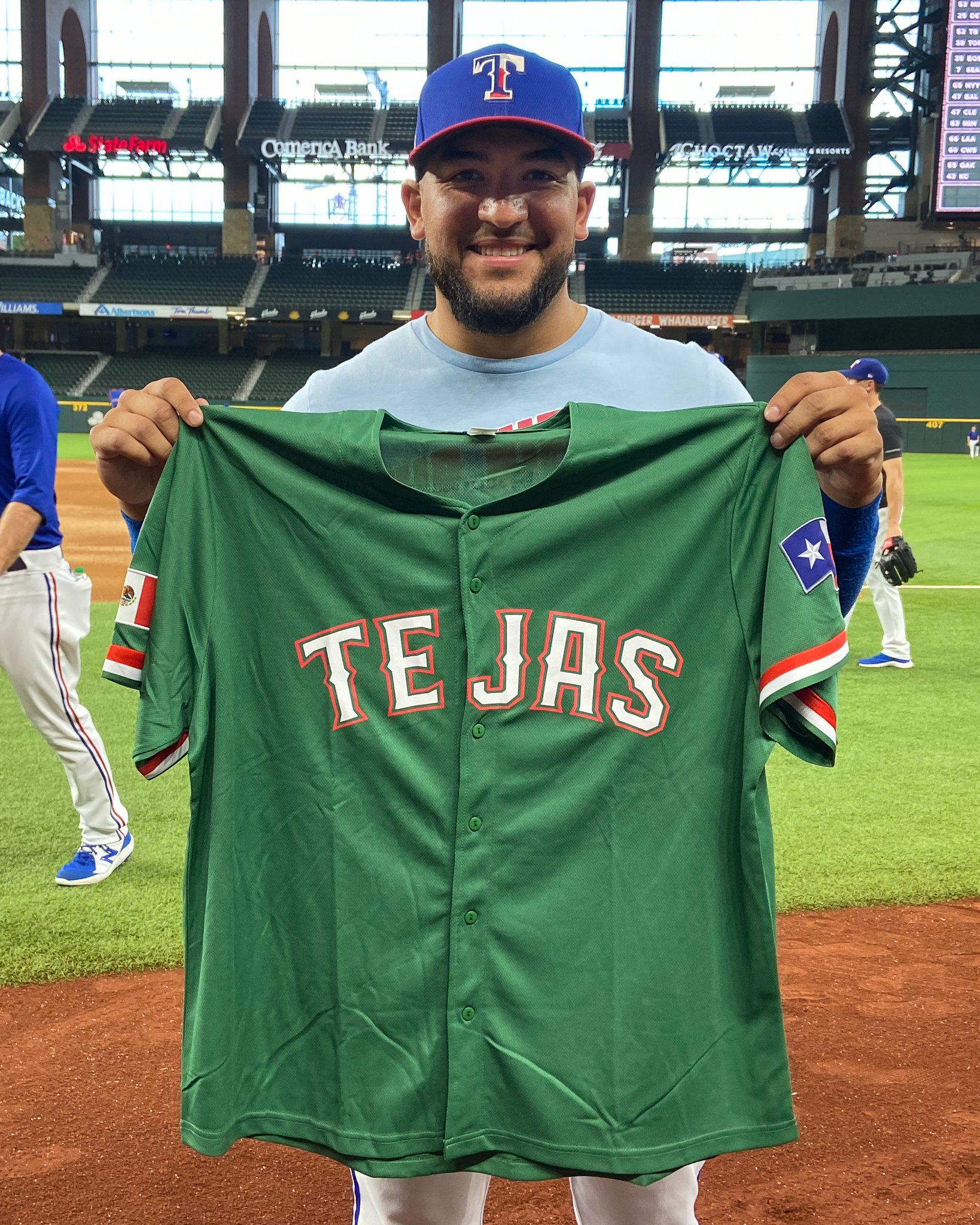 Men's Texas Rangers Mexican Green Collection Jersey - All Stitched - Vgear