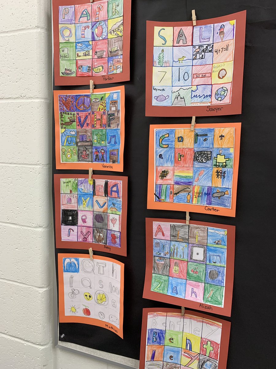 AngelaDepner's tweet photo. To begin to situate ourselves as global citizens, we created grids showing the things that make us unique. @Rebecca_Thouin @Copperfield106 #thirdgradethunder #wearecbe https://t.co/7CB3GRctTO