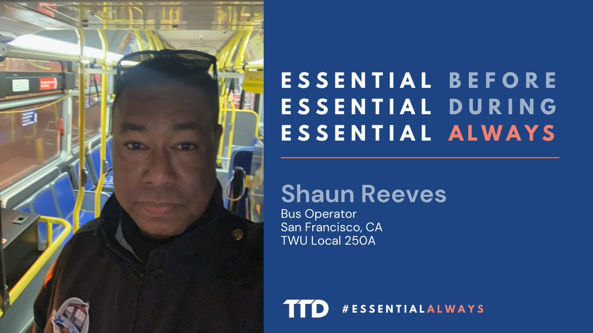 TTDAFLCIO's tweet photo. During the height of the pandemic, bus operator Shaun volunteered to drive an ambulance bus and transport COVID patients. He stepped up to the plate in a heroic way, risking his own health to see us through this crisis. Thank you. #EssentialAlways @transportworker @USDOT https://t.co/Rwds3WiVdr