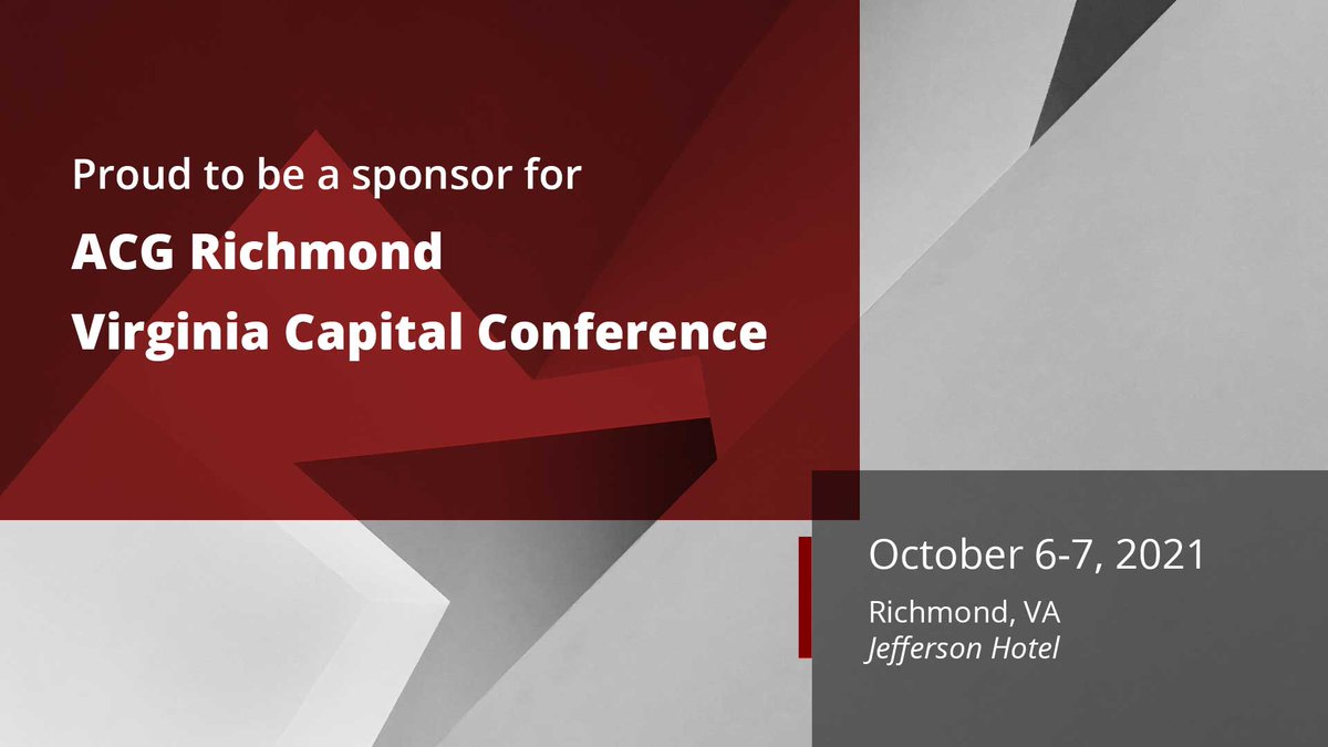 MacLaurin Group (@maclauringroup) on Twitter photo Mark your calendar.
We are proud to support this year's <a href="/ACGRichmond/">ACG Richmond</a>, Virginia Capital Conference as a sponsor.
Hope to see you there. Stop by and say hello!
#PrivateEquity #Technology #MacLaurinGroup #ACG #Growth Mark your calendar.
We are proud to support this year's <a href="/ACGRichmond/">ACG Richmond</a>, Virginia Capital Conference as a sponsor.
Hope to see you there. Stop by and say hello!
#PrivateEquity #Technology #MacLaurinGroup #ACG #Growth