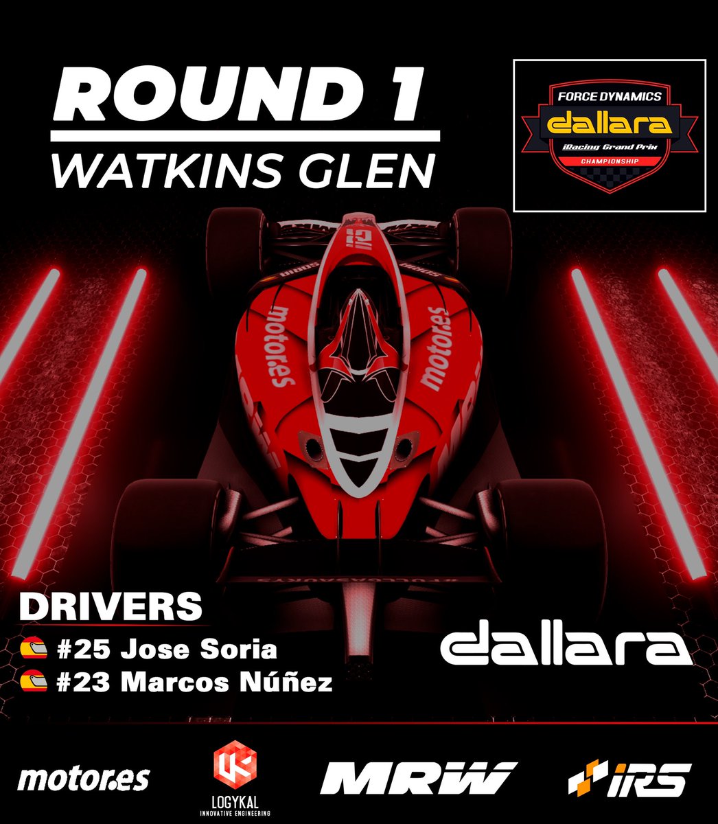 Aurys_Team's tweet photo. It’s race day and we know it! 😌
Time for the first round of the Force Dynamics Dallara iRacing GP at the Watking Glen! Follow the action live on Twitch (https://t.co/hZxQy5w7ga) at 8.00pm
Good luck boys! @MadridSpotter 🤝@mcnunper
#FullGasAurys #PROWC https://t.co/FVQip9MTLi