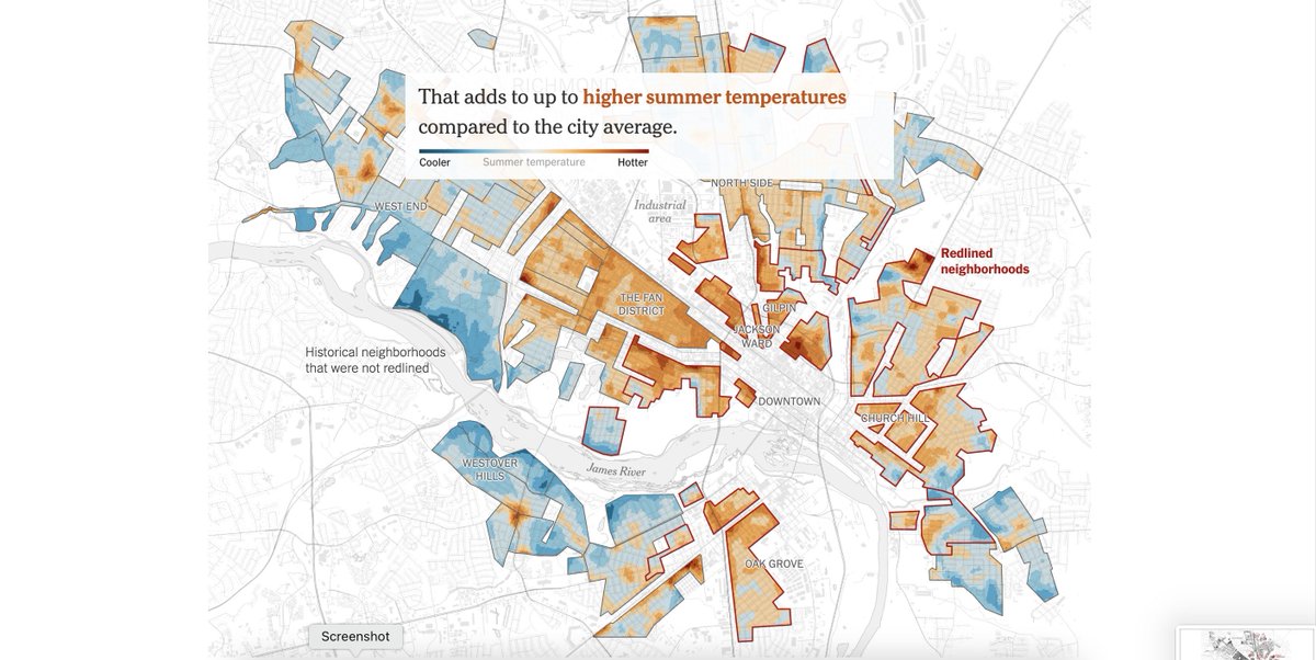 fadi_masoud's tweet photo. Neighbouhoods redlined decades ago are hotter today b/c they are more paved + have fewer trees - In the context of the climate crisis it is our job as designers / planners to propose and promote urban codes policies that cast landscape, GI, trees as #criticalnfrastructure https://t.co/VDO3Q8gNYA