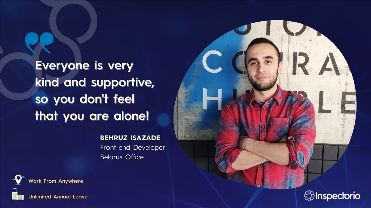 inspectorio's tweet photo. Behruz is a front-end developer at #Inspectorio. He enjoys the work environment, where he has supportive teammates and leaders that encourage him to become his best version at work!

Join Inspectorio's #SoftwareDevelopment team! Visit our careers page: https://t.co/ao4IwgSD8f https://t.co/8IgHoKG4sI