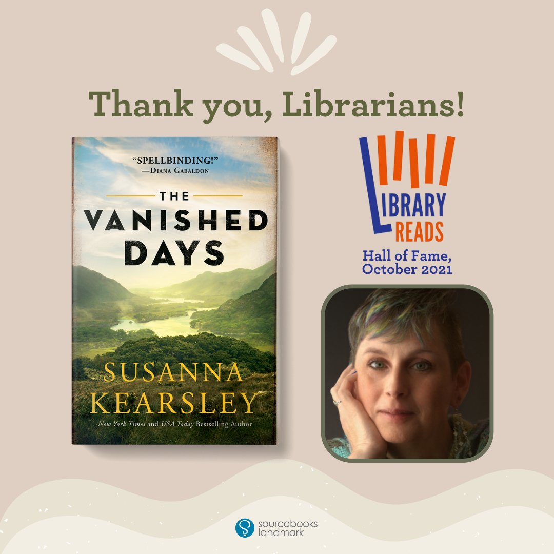 Susanna Kearsley (@susannakearsley) on Twitter photo A very heartfelt 'Thank you' to all the librarians whose votes for The Vanished Days put us into the <a href="/LibraryReads99/">LibraryReads</a> Hall of Fame for October! Your support means the world to me, and I'm so honoured and grateful ❤️📚
libraryreads.org/wp-content/upl… A very heartfelt 'Thank you' to all the librarians whose votes for The Vanished Days put us into the <a href="/LibraryReads99/">LibraryReads</a> Hall of Fame for October! Your support means the world to me, and I'm so honoured and grateful ❤️📚
libraryreads.org/wp-content/upl…