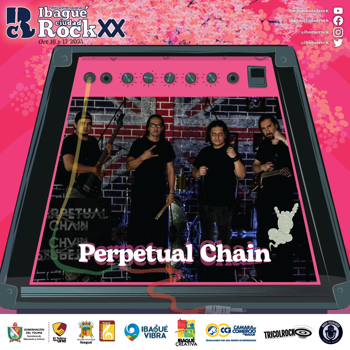 IbagueRock's tweet photo. 🔥 Perpetual Chain, clasificada por convocatoria desde Ibagué:

Es un proyecto que nace en 2020, con músicos de otras bandas cómo: Exequia, Ghoulish Pain, Dehumanize y Mortaja.

🎸 En un mes llega el #ICRXX, veinte años de un espacio para todo el rock tolimense. https://t.co/X5cmnVtrz0