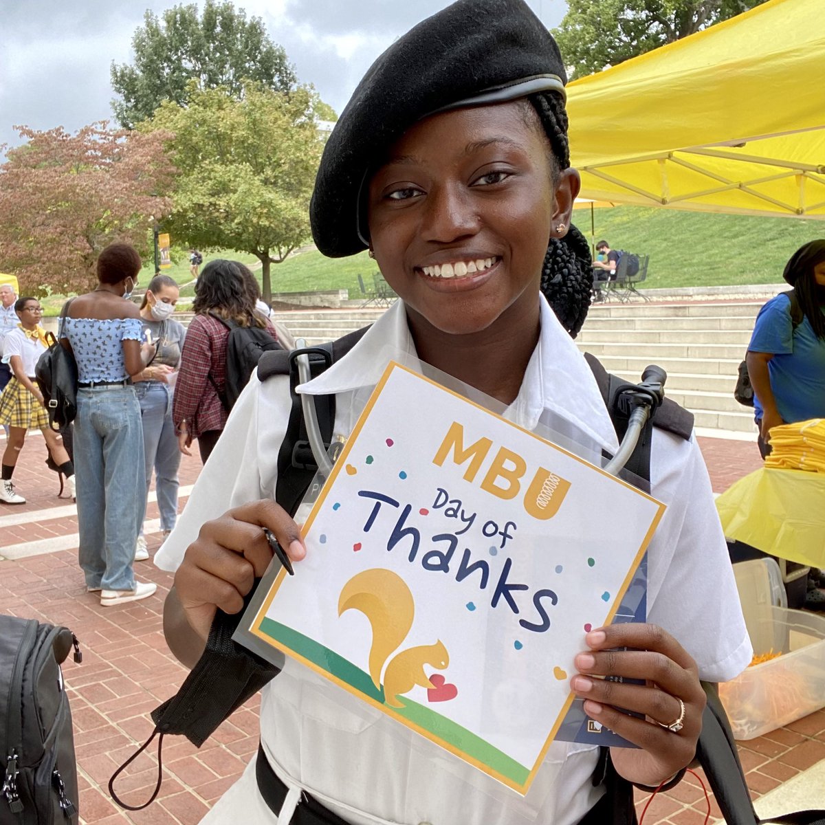 MaryBaldwinU's tweet photo. Stop by Page Terrace (or the MDCHS atrium for our health sciences students) before 2 p.m. to thank MBU donors for their support! Write a thank you note, record a message, take a selfie.
#MBUDayOfThanks #thankyou #MBUfamily https://t.co/mg7tBheICR