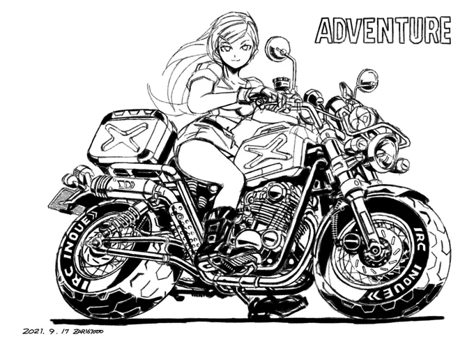 ちょっとワイルドなバイクの線画が出来ました、宜しければ塗り絵としてお楽しみ下さい♪

おやすみなさい…🌌 