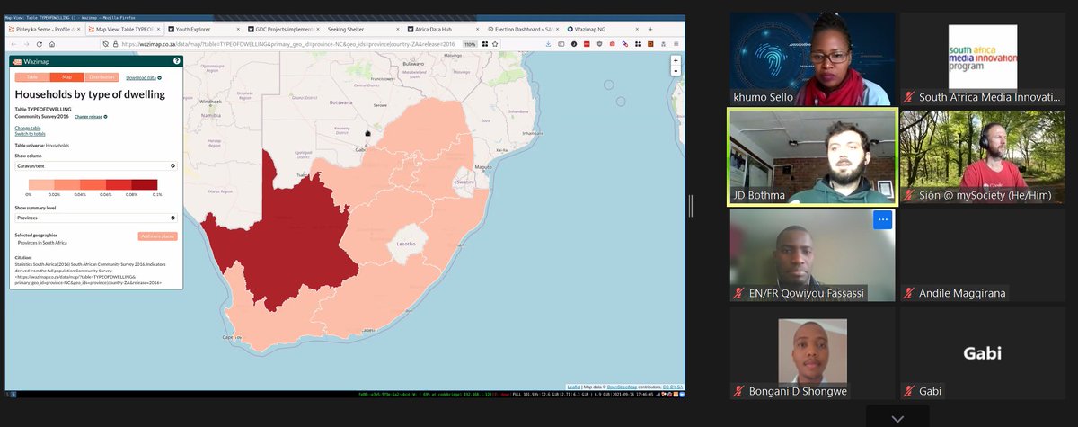 KhumoSello's tweet photo. "The @wazimap tool users can browse an interactive map of South Africa or use a search function to find data on demographics, in a specific province, district, municipality, or ward" explains JD Bothma.

#DIYAfricaExhibition #CTIF21 #DIYAfrica🌍 @CivicTechAfrica https://t.co/2xZrqwBLyW