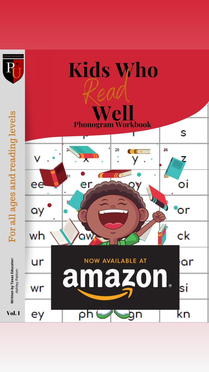 I am so thrilled to announce that my phonics program, Kids Who Read Well, is now available in paperback and <a href="/kindle/">Polaris Kindle</a> on <a href="/amazon/">Amazon</a> !! (For schools or bulk orders, email pattonuniversity@gmail.com 
Happy Reading 📖