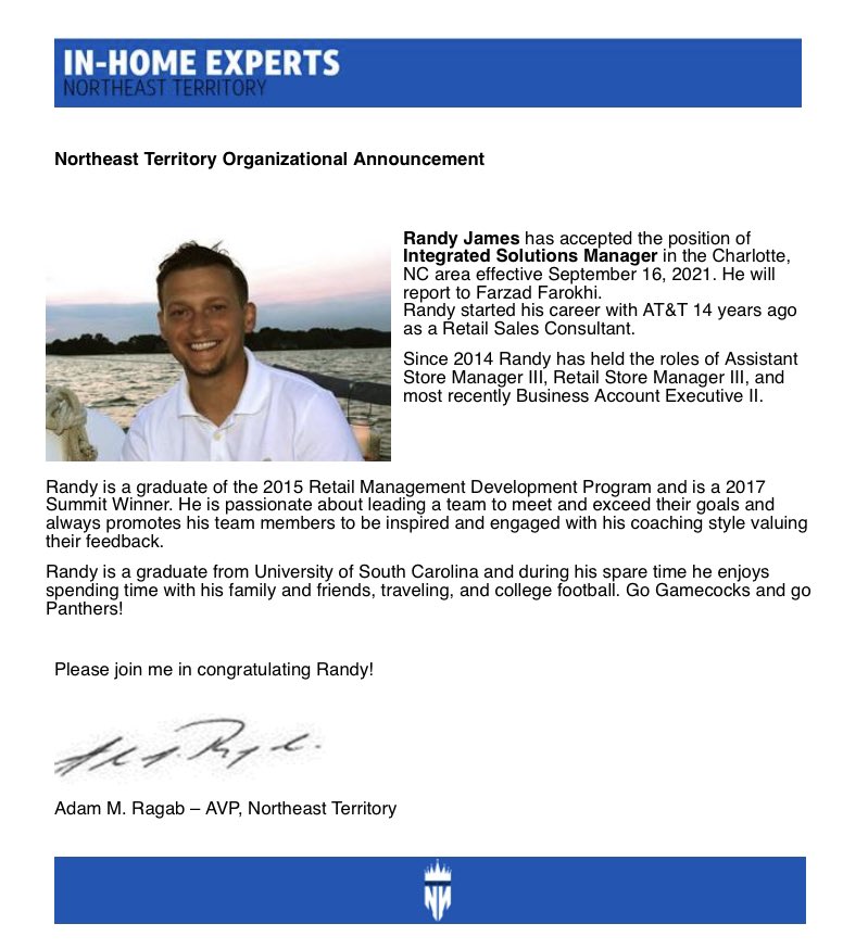 Randy K James (@randyjamesihx) on Twitter photo Onto the next roleā¦.#lifeatATT #IHX Onto the next roleā¦.#lifeatATT #IHX
