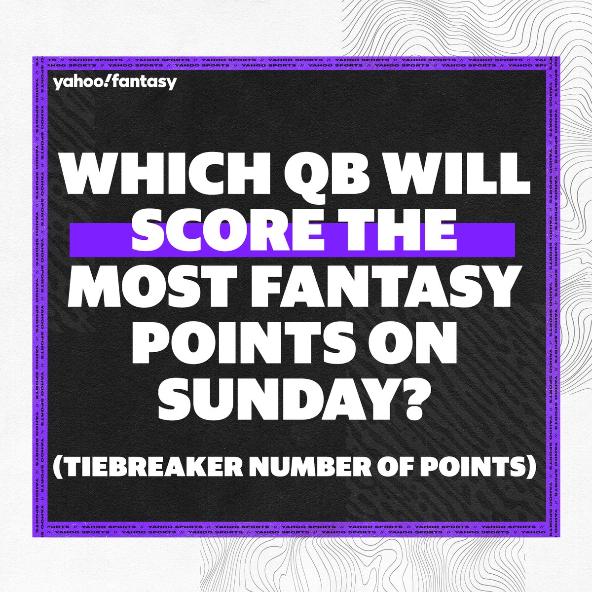 YahooFantasy's tweet image. Yahoo Fantasy Football Championship entry contest! 🚨 

1. Reply with your pick for top fantasy QB this Sunday using #YahooFantasyFootballChampionship
2. Predict their total fantasy points for Week 2 using Yahoo Standard Scoring (tiebreaker)
3. Like + RT + follow @YahooFantasy