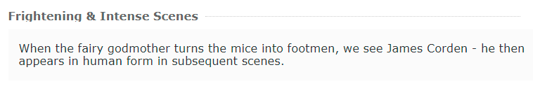 Adi_M123's tweet photo. just saw this on #imdb on the Parents Guide for the new #Cinderella. this is the funniest thing i've seen all week.

#JamesCorden https://t.co/ysuN8stw6q