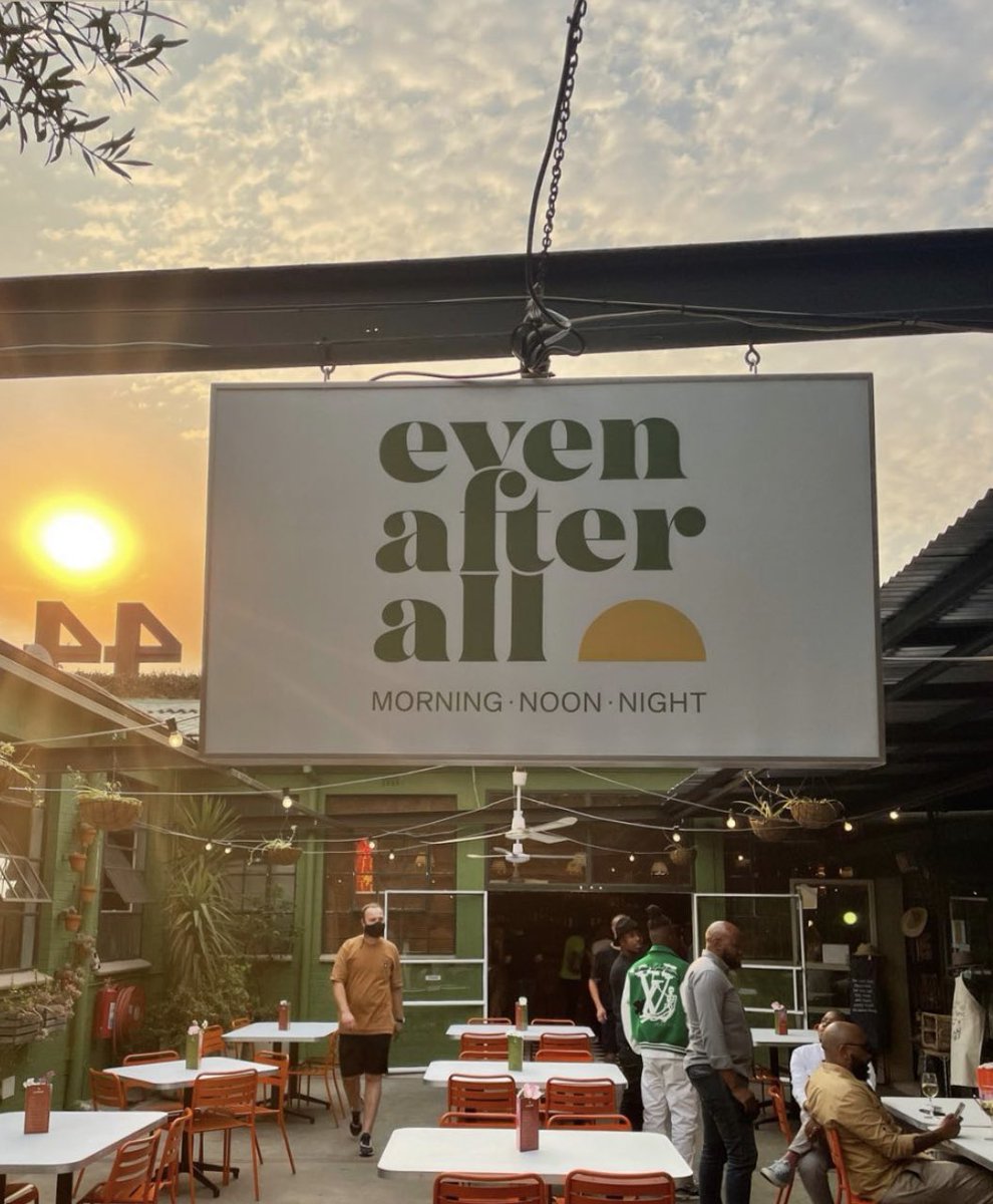 fhatuwaniMukhel's tweet image. So happy to announce that we now have a beautiful restaurant ( Even After All ) in 44 Stanley Braamfontein. It serves  Branch / Lunch / Dinner 🥘