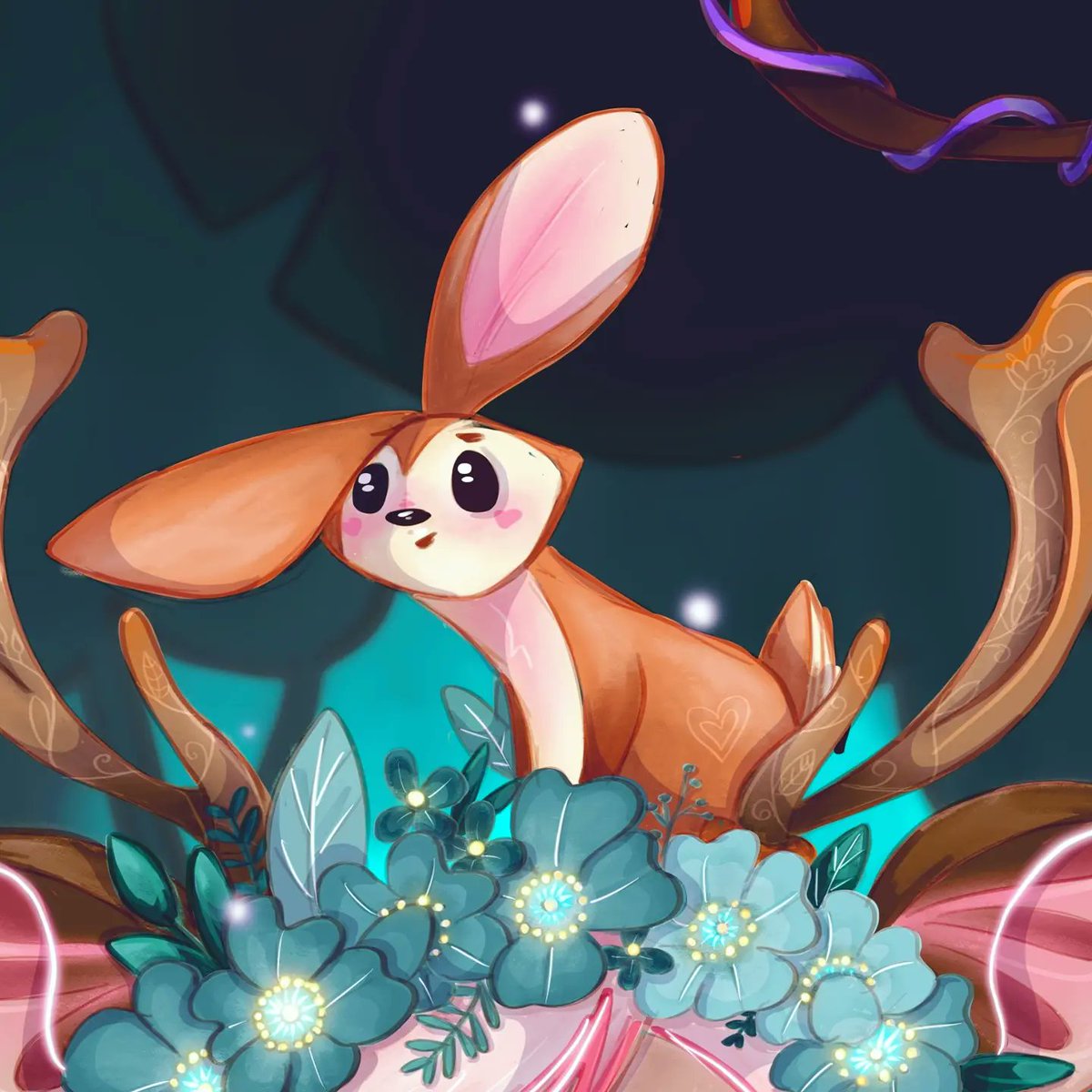 Illustrafavole's tweet photo. "Those who do not belive in magic will never find it." 💖
#maryillustrafavole #illustration2021 #digitalart #girl #stars #pink #pond #illustratortobe #ipadpro #procreate #forestillustration #rabbit #mushrooms #magic #beliveinmagic #sparkling #artist https://t.co/EdQdMFni0l
