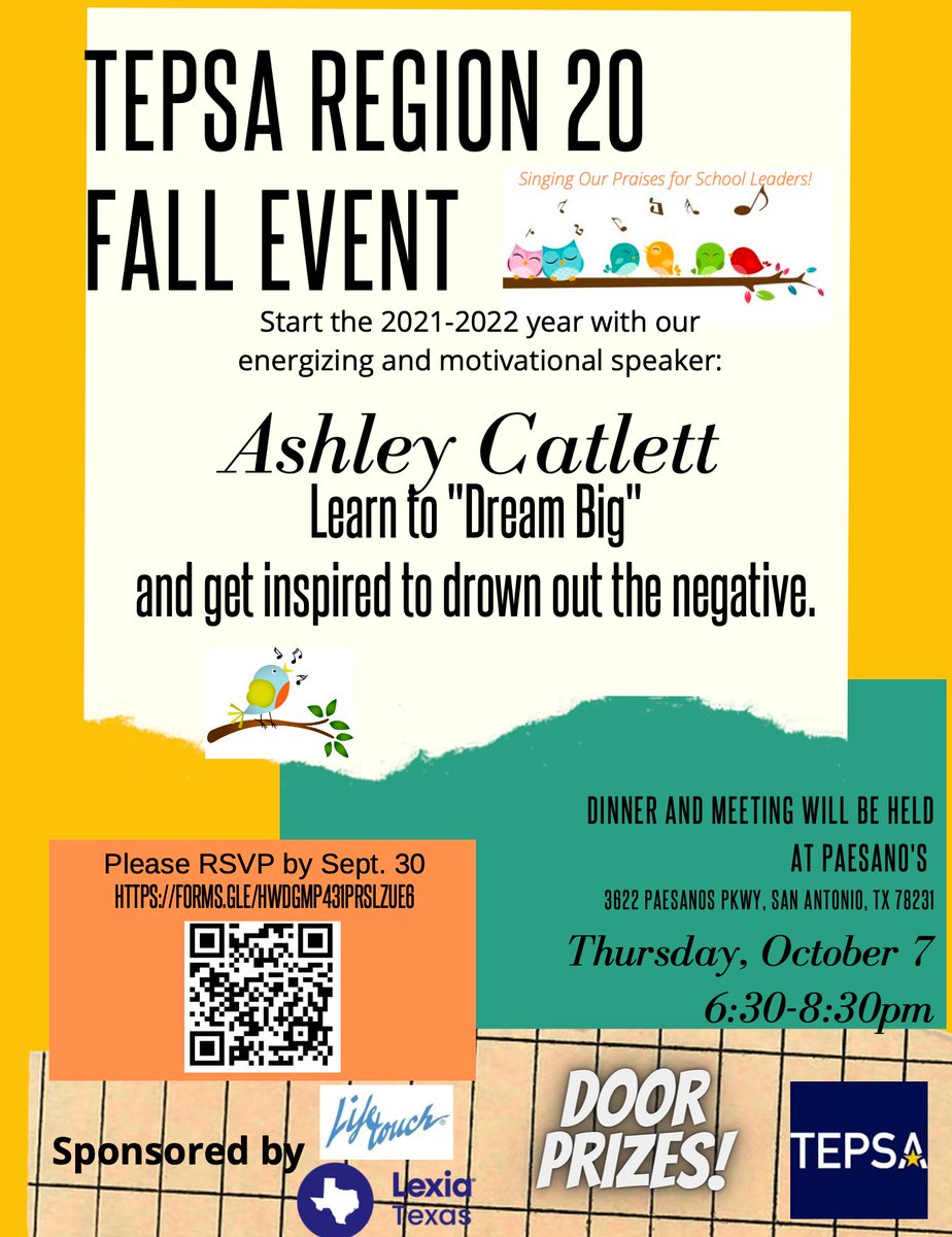 Are you in Region 20?? Don't miss this FREE TEPSA meeting on Thursday, October 7th!

RSVP here: bit.ly/3hH2kuB

#WeLeadTX