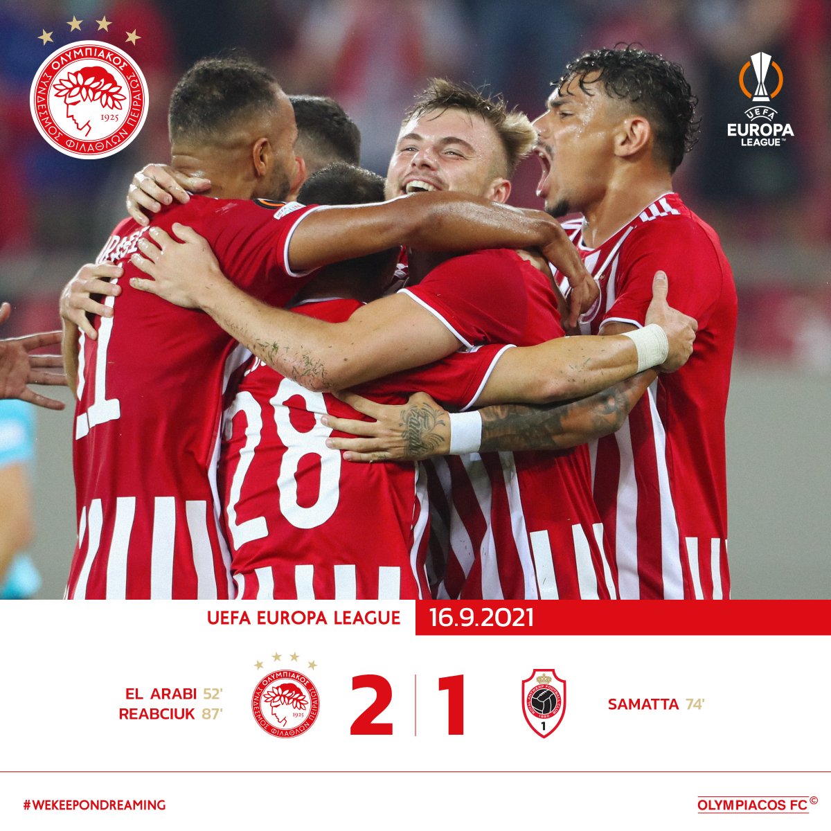 olympiacosfc's tweet photo. 🔴⚪️🦁 #Olympiacos #UEL #OLYANT #OLYRAFC #Football #FootballGame #Win https://t.co/UQGnTyiMJQ