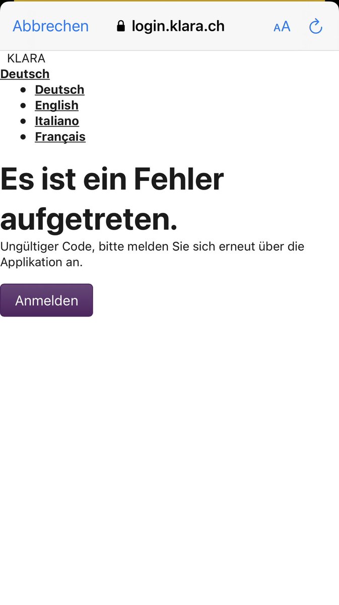 earegger's tweet photo. @ePost_Schweiz_ …Anmeldun geht leider wieder mal nicht…. https://t.co/PJDW74MISX