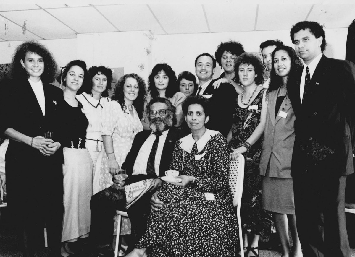 We stand on the shoulders! This is the first black unit at SBS who delivered the first Indigenous current affairs show in Prime Time back in 89’ Rhoda Roberts was host of ‘First In Line’ &amp; now she is back ‘home’ as our Elder in Residence. Thanks for picture Lola Forrester <a href="/NITV/">NITV</a>