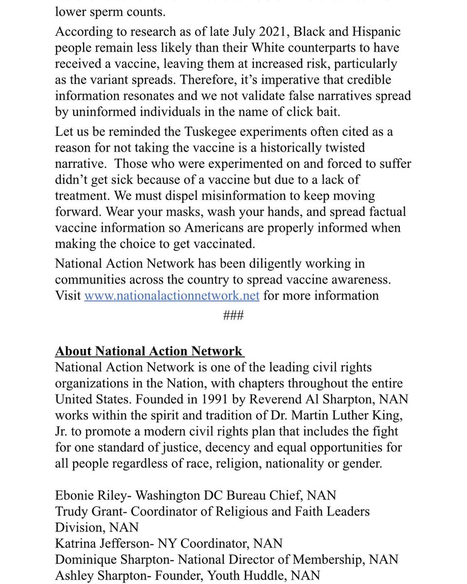 A STATEMENT FROM NATIONAL ACTION NETWORK (NAN): WOMEN LEADERS SUPPORT JOY-A...