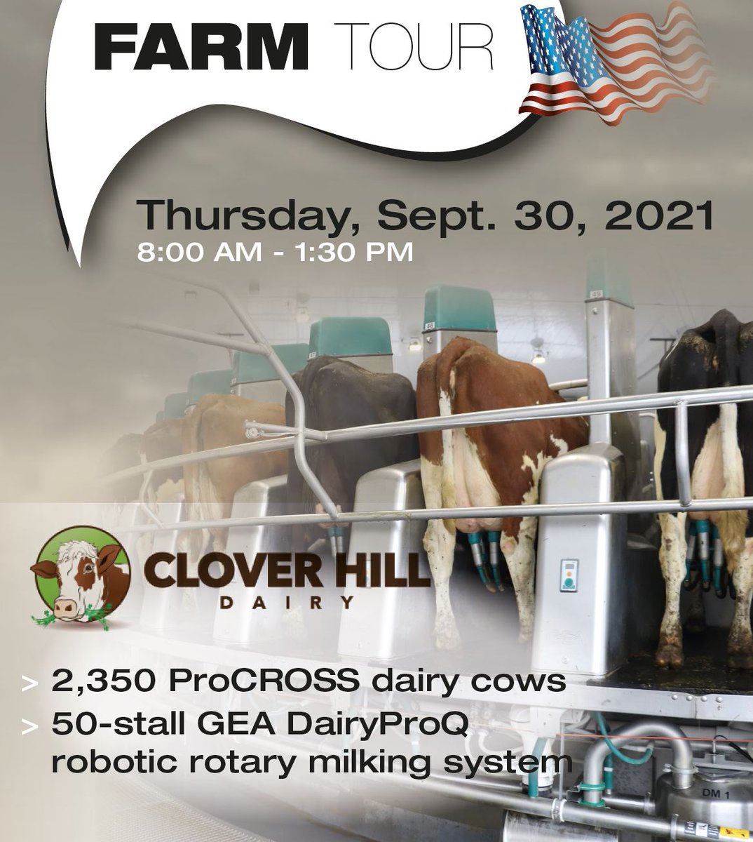 See Real Genetic Profitability in Action!
Hop on our bus tour from World Dairy Expo to see Clover Hill Dairy’s ProCROSS herd.
Plus, GEA DairyProQ robotic rotary on display, and digester producing natural gas.
Space is limited—register here today!
eventbrite.com/.../clover-hil…