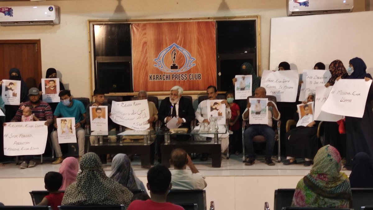 abdulhadikk's tweet photo. Family did press Conference today in #Karachi Press Club against forced #Abduction of thier loved ones.
#FreeSadiq #FreeMuneeb #FreeRehan #FreeOsama #FreeZeeshan
#MissingPerson https://t.co/9KsGdChHyK