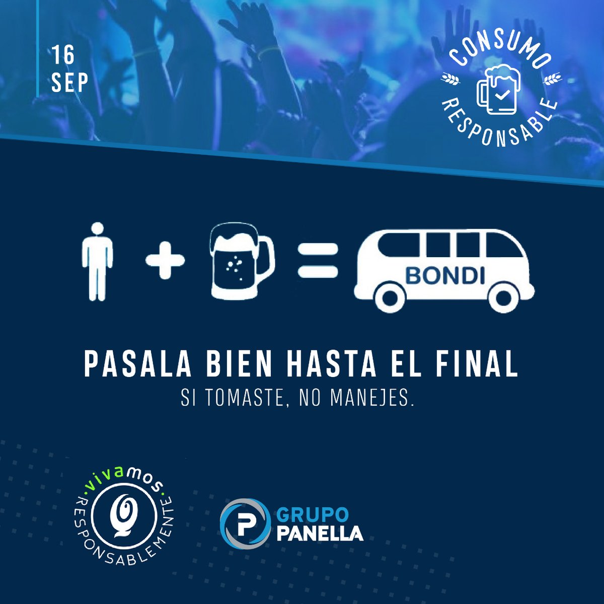 panellagrupo's tweet photo. Hoy #DíaMundialdelConsumoResponsable queremos recordarte que si elegís tomar, podés elegir otras opciones para volver seguro a casa, no conduzcas. Si cada uno nos cuidamos, todos estamos seguros.
#ConsumoResponsable #SitomásNomanejés #16septiembre #VentaResponsable #GrupoPanella https://t.co/sNZSjZ9oTL