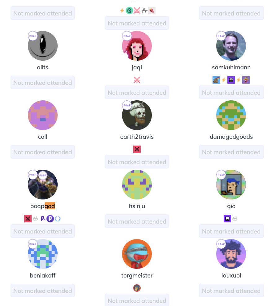 Future of <a href="/poapxyz/">POAP - Bookmarks for your life</a> is already here at <a href="/Meta_Cartel/">MetaCartel</a> MCON x <a href="/wearekickback/">Kickback</a> -- It's just not evenly distributed