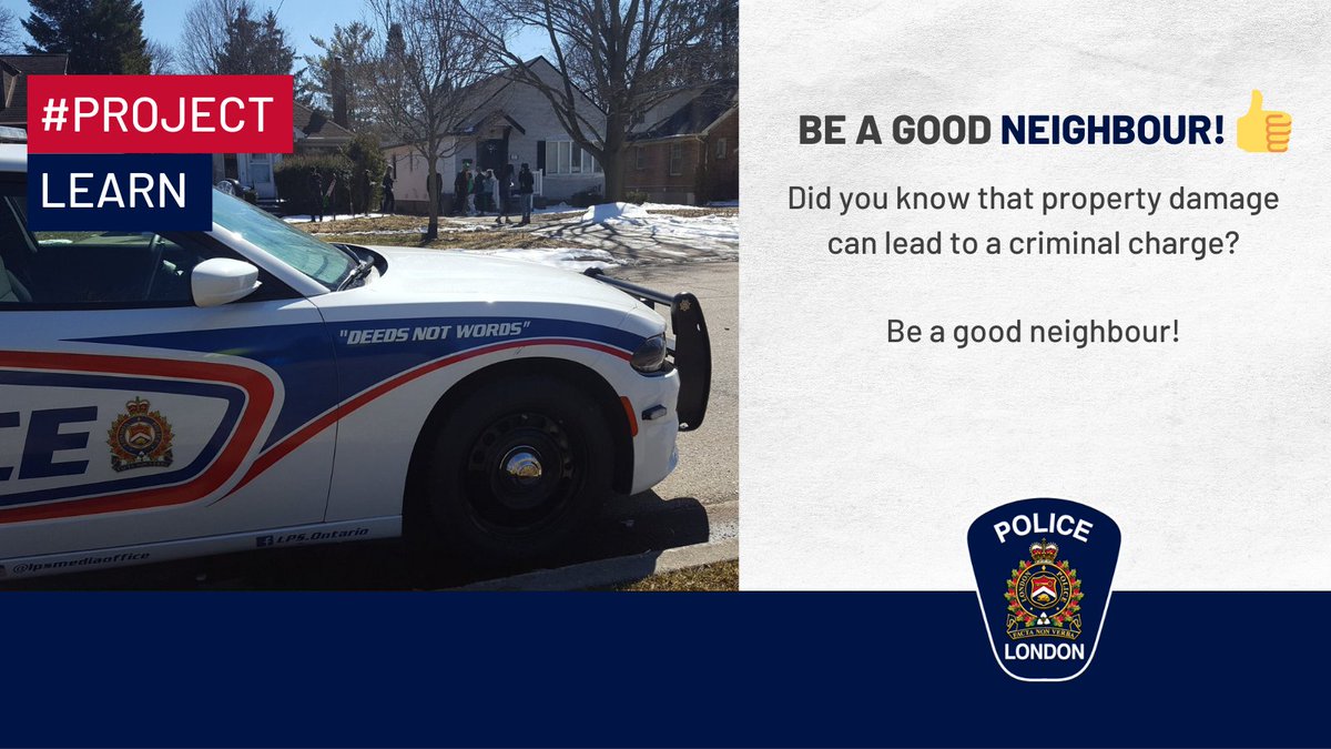 lpsmediaoffice's tweet image. Our message is simple - Be respectful of others’ property. 🏡 Property damage can lead to a hefty fine or even jail time. The consequences of a criminal charge could affect you for the rest of your life. Be a good neighbour! #ProjectLEARN #LdnOnt